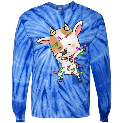 Funny Goat Christmas Dabbing Great Gift Tie-Dye Long Sleeve Shirt