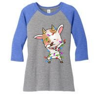 Funny Goat Christmas Dabbing Great Gift Women's Tri-Blend 3/4-Sleeve Raglan Shirt