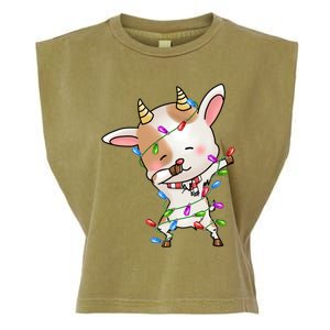 Funny Goat Christmas Dabbing Great Gift Garment-Dyed Women's Muscle Tee