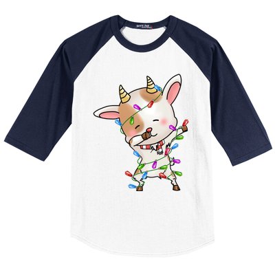 Funny Goat Christmas Dabbing Great Gift Baseball Sleeve Shirt