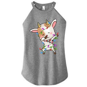 Funny Goat Christmas Dabbing Great Gift Women's Perfect Tri Rocker Tank