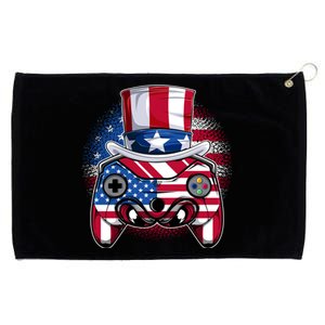 Funny Gamerica Controller And Uncle Sam Hat Gamer 4th Of July Gift Grommeted Golf Towel