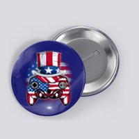 Funny Gamerica Controller And Uncle Sam Hat Gamer 4th Of July Gift Button