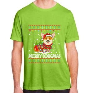 Funny Gift Corgi Dog Santa Corgi Ugly Christmas Adult ChromaSoft Performance T-Shirt