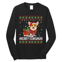 Funny Gift Corgi Dog Santa Corgi Ugly Christmas Long Sleeve Shirt