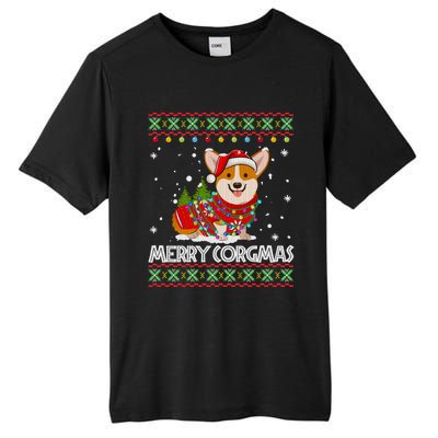 Funny Gift Corgi Dog Santa Corgi Ugly Christmas Tall Fusion ChromaSoft Performance T-Shirt