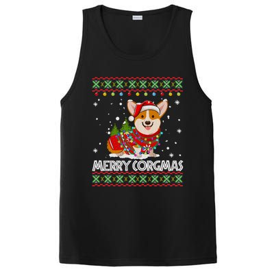 Funny Gift Corgi Dog Santa Corgi Ugly Christmas PosiCharge Competitor Tank