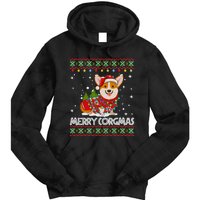 Funny Gift Corgi Dog Santa Corgi Ugly Christmas Tie Dye Hoodie