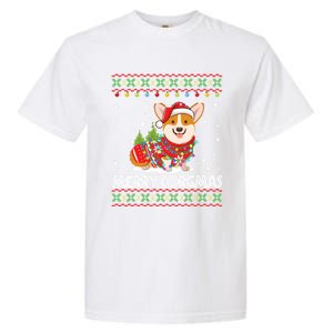 Funny Gift Corgi Dog Santa Corgi Ugly Christmas Garment-Dyed Heavyweight T-Shirt