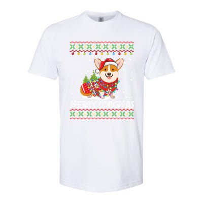 Funny Gift Corgi Dog Santa Corgi Ugly Christmas Softstyle CVC T-Shirt