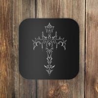 funny Gothic Cross Grunge Aesthetic Mall Goth Coaster