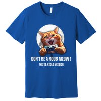 Funny Gamer Cat With Controller For Cat Lovers And Video Gamer Gift Premium T-Shirt