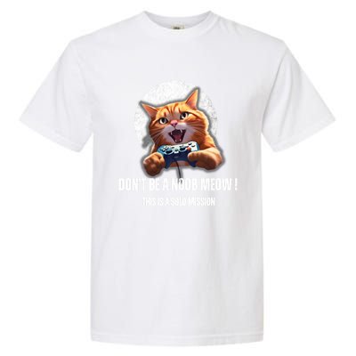 Funny Gamer Cat With Controller For Cat Lovers And Video Gamer Gift Garment-Dyed Heavyweight T-Shirt