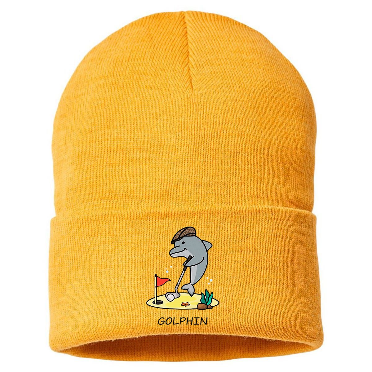 Funny GolphinS Cool Dolphin Quote Golf Sustainable Knit Beanie