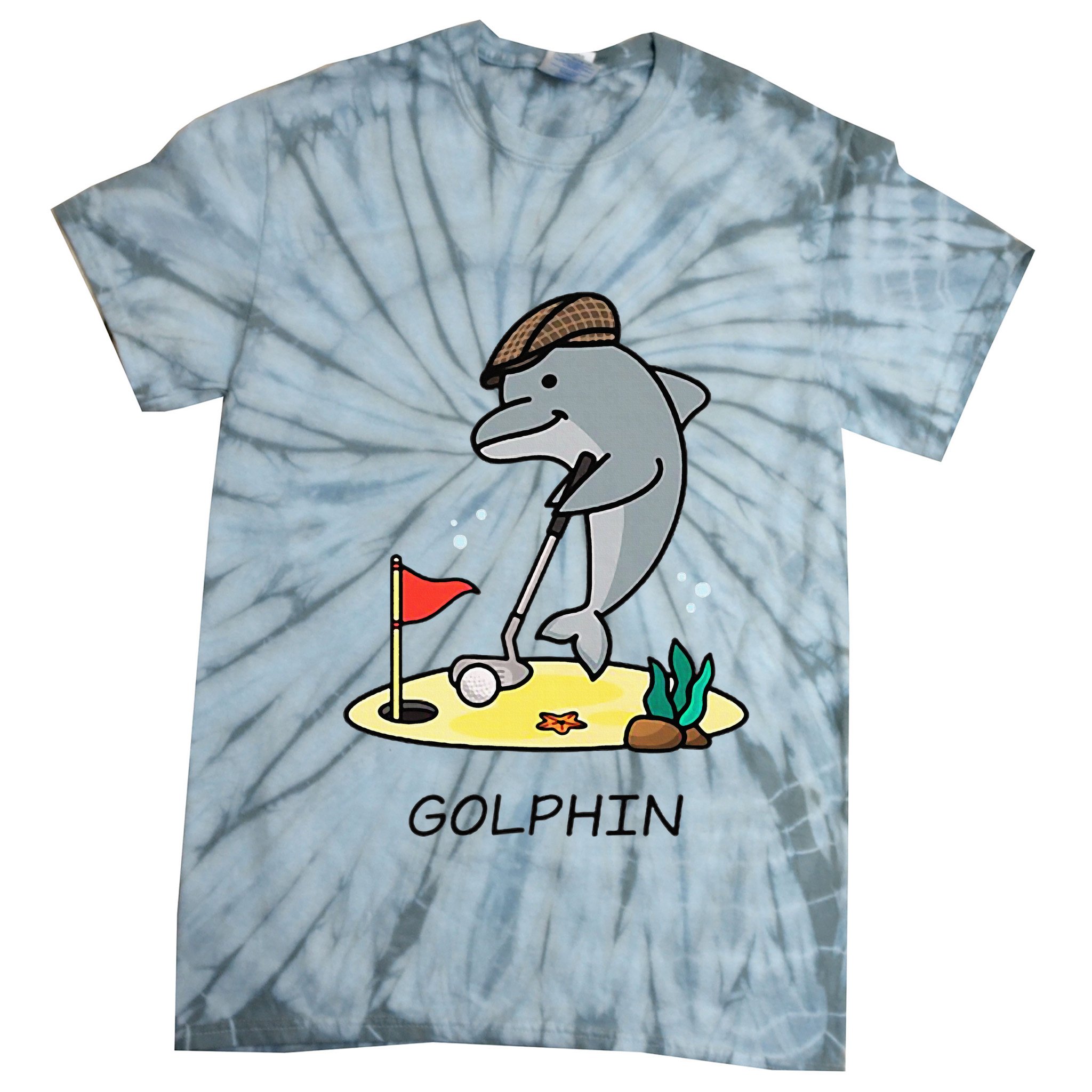 Funny GolphinS Cool Dolphin Quote Golf Tie-Dye T-Shirt
