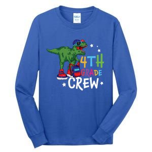 Fourth Grade Crew T Rex Cute 4Th Grade Gift Tall Long Sleeve T-Shirt