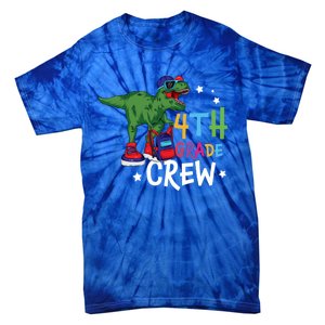 Fourth Grade Crew T Rex Cute 4Th Grade Gift Tie-Dye T-Shirt