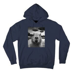 Funny Graphic Capybara Selfie With Ufos Weird Tall Hoodie