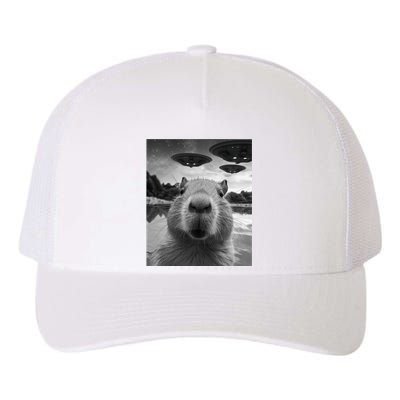 Funny Graphic Capybara Selfie With Ufos Weird Yupoong Adult 5-Panel Trucker Hat