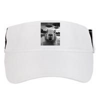 Funny Graphic Capybara Selfie With Ufos Weird Adult Drive Performance Visor