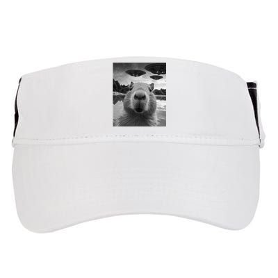 Funny Graphic Capybara Selfie With Ufos Weird Adult Drive Performance Visor