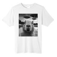 Funny Graphic Capybara Selfie With Ufos Weird Tall Fusion ChromaSoft Performance T-Shirt