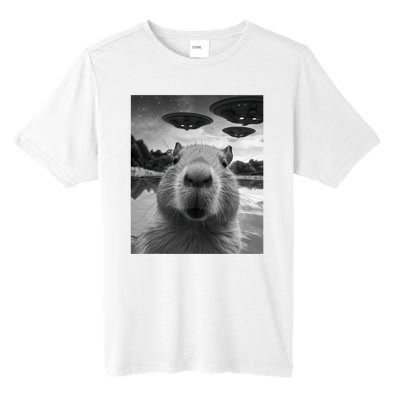 Funny Graphic Capybara Selfie With Ufos Weird Tall Fusion ChromaSoft Performance T-Shirt