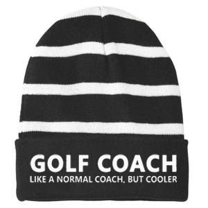 Funny Golf Coach Definition Golf Coach Striped Beanie with Solid Band