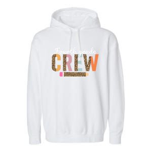 Fourth Grade Crew Teacher Leopard 4Th Grade Cute Gift Garment-Dyed Fleece Hoodie