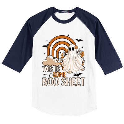 Funny Ghost Costume For Halloween This Is Some Boo Sheet Baseball Sleeve Shirt