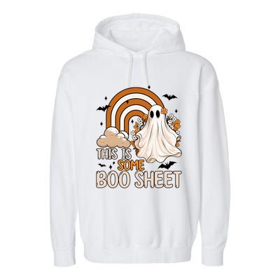 Funny Ghost Costume For Halloween This Is Some Boo Sheet Garment-Dyed Fleece Hoodie