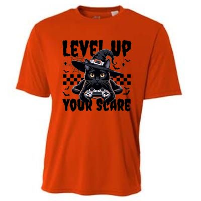 Funny Gamer Cat For Video Game Lovers Halloween Gaming Great Gift Cooling Performance Crew T-Shirt