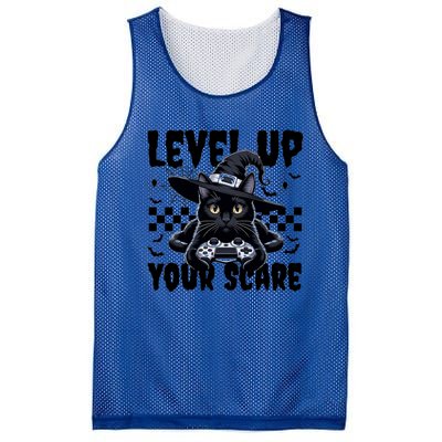 Funny Gamer Cat For Video Game Lovers Halloween Gaming Great Gift Mesh Reversible Basketball Jersey Tank