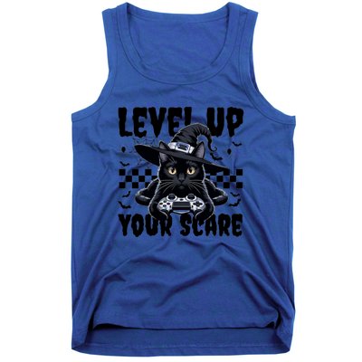 Funny Gamer Cat For Video Game Lovers Halloween Gaming Great Gift Tank Top