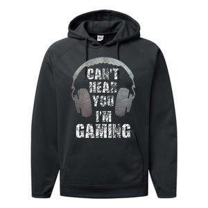 Funny Gamer Can't Hear You I'm Gaming Performance Fleece Hoodie