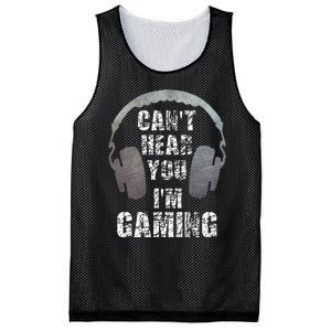 Funny Gamer Can't Hear You I'm Gaming Mesh Reversible Basketball Jersey Tank