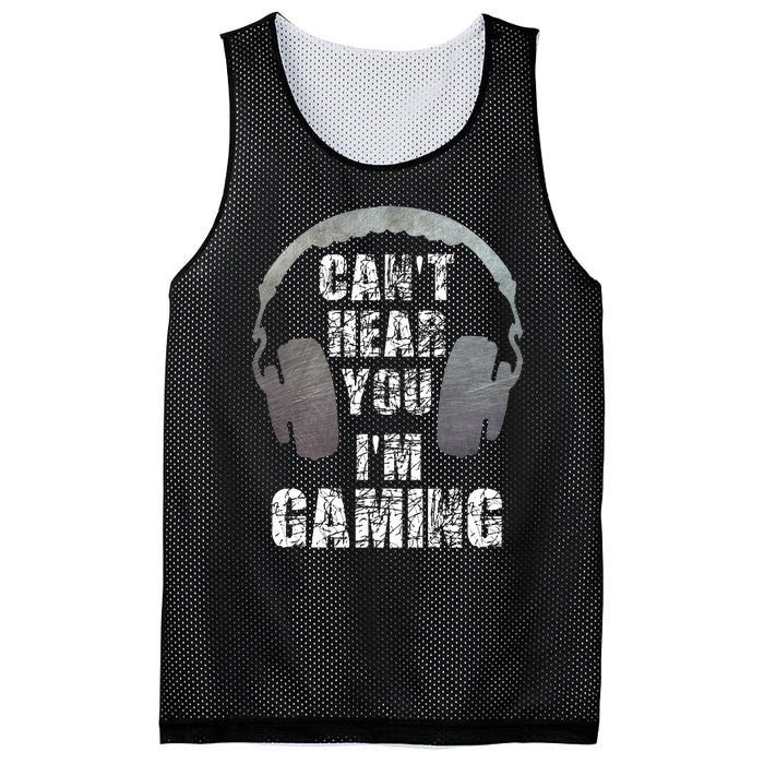 Funny Gamer Can't Hear You I'm Gaming Mesh Reversible Basketball Jersey Tank