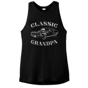 Funny Grandpa Classic Car Graphic Ladies PosiCharge Tri-Blend Wicking Tank