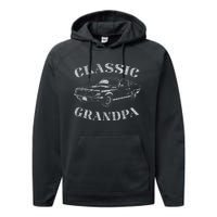 Funny Grandpa Classic Car Graphic Performance Fleece Hoodie