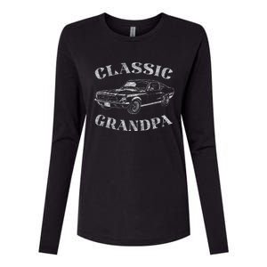 Funny Grandpa Classic Car Graphic Womens Cotton Relaxed Long Sleeve T-Shirt