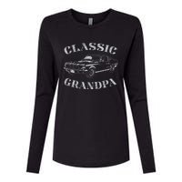 Funny Grandpa Classic Car Graphic Womens Cotton Relaxed Long Sleeve T-Shirt