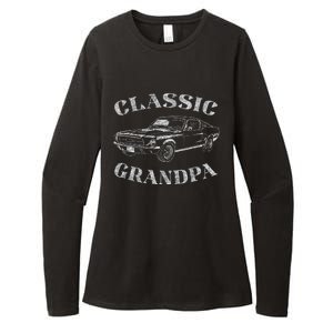 Funny Grandpa Classic Car Graphic Womens CVC Long Sleeve Shirt