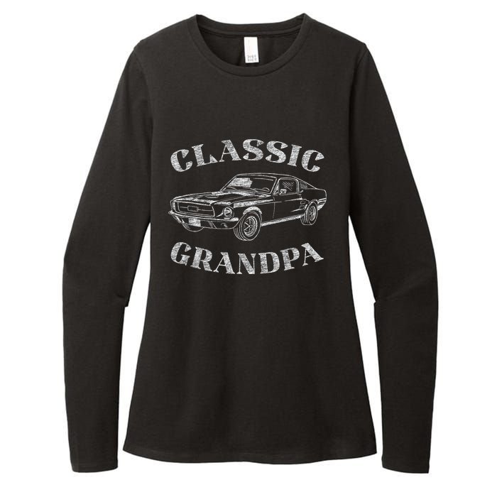 Funny Grandpa Classic Car Graphic Womens CVC Long Sleeve Shirt