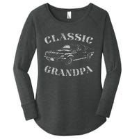 Funny Grandpa Classic Car Graphic Women's Perfect Tri Tunic Long Sleeve Shirt