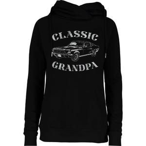 Funny Grandpa Classic Car Graphic Womens Funnel Neck Pullover Hood