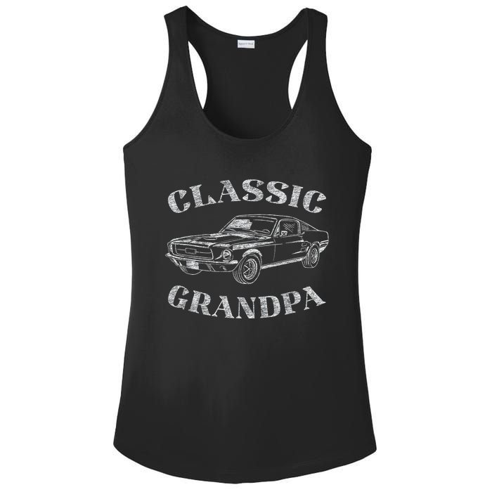 Funny Grandpa Classic Car Graphic Ladies PosiCharge Competitor Racerback Tank