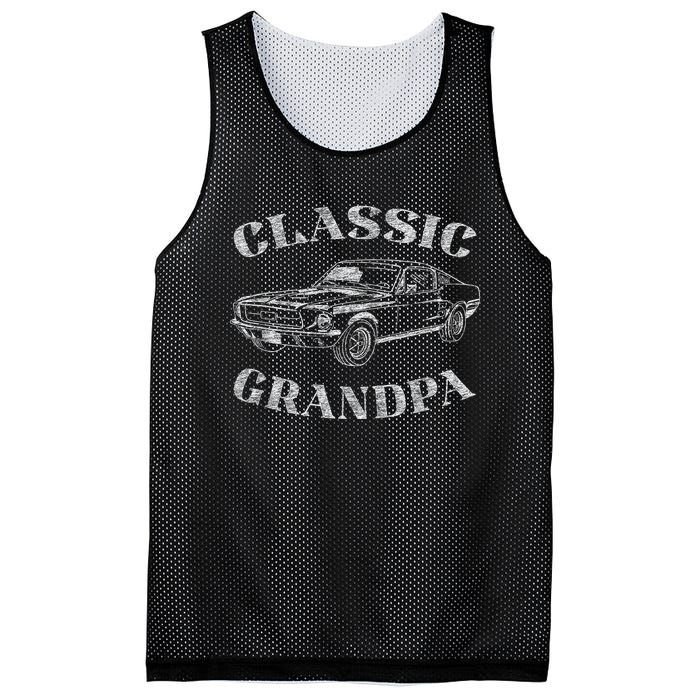 Funny Grandpa Classic Car Graphic Mesh Reversible Basketball Jersey Tank