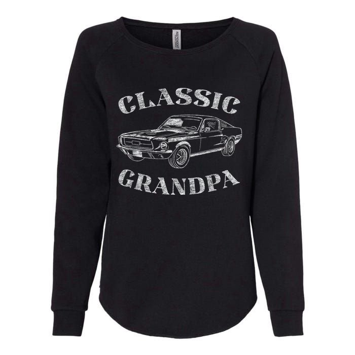 Funny Grandpa Classic Car Graphic Womens California Wash Sweatshirt