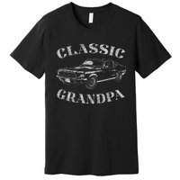 Funny Grandpa Classic Car Graphic Premium T-Shirt