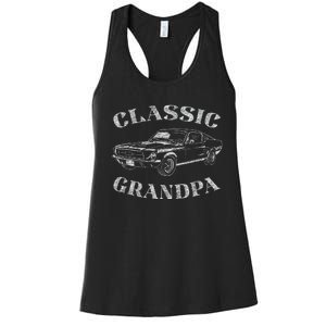 Funny Grandpa Classic Car Graphic Women's Racerback Tank